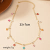 Casual Simple Style Heart Shape Alloy Enamel Plating Inlay Rhinestones Women'S Necklace