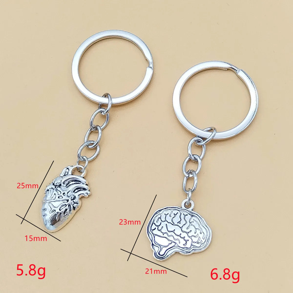 Casual Simple Style Heart Shape Alloy Plating Keychain