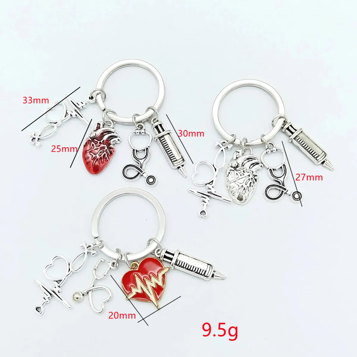 Casual Simple Style Heart Shape Alloy Plating Keychain