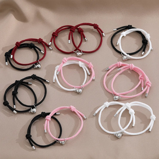 Casual Simple Style Heart Shape Alloy Rope Couple Bracelets