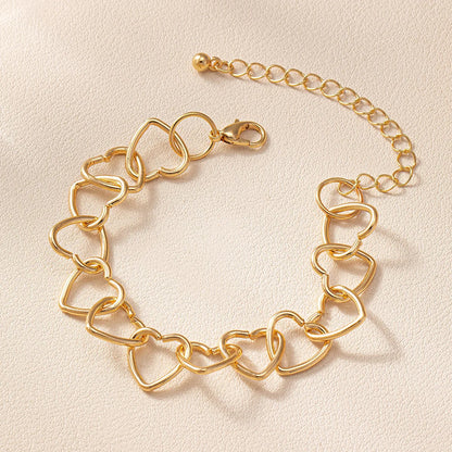 Casual Simple Style Heart Shape Alloy Wholesale Bracelets