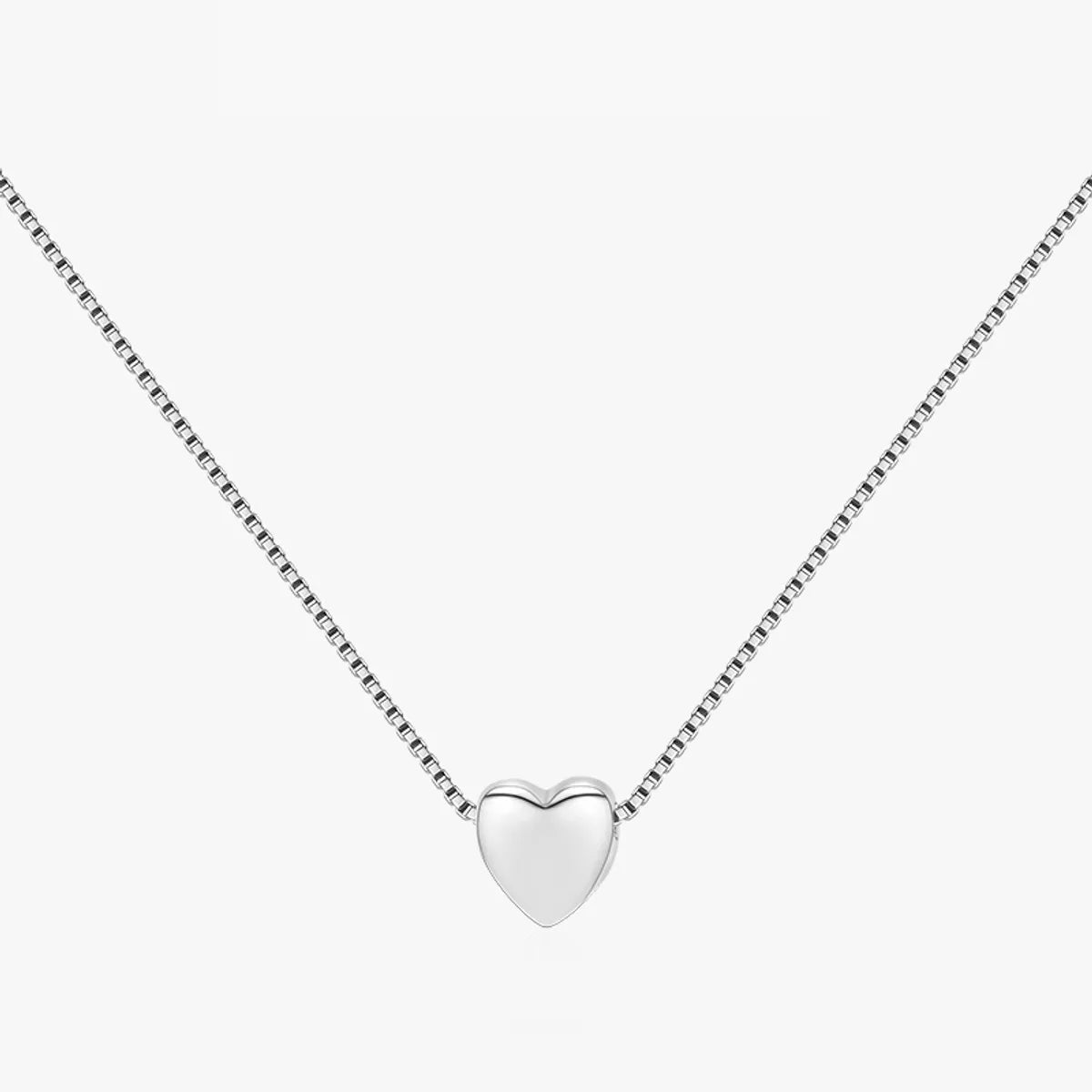 Casual Simple Style Heart Shape Sterling Silver Plating Silver Plated Necklace