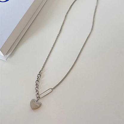 Casual Simple Style Heart Shape Titanium Steel Plating 18k Gold Plated Pendant Necklace