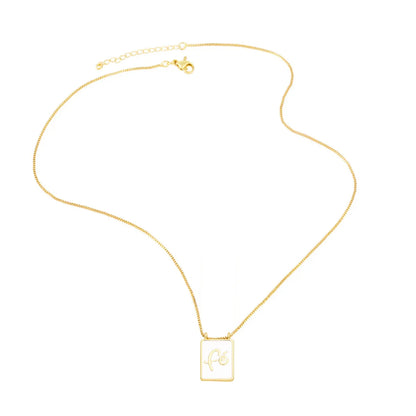 Casual Simple Style Human Heart Shape Rectangle Stainless Steel Copper Enamel Plating 18k Gold Plated Pendant Necklace Long Necklace