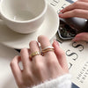 Casual Simple Style Irregular Copper Gold Plated Zircon Open Ring In Bulk