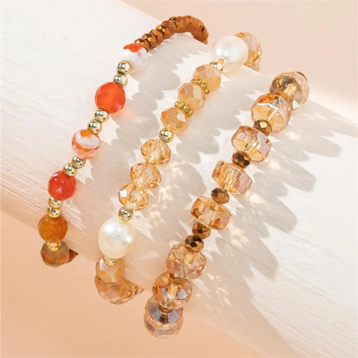 Casual Simple Style Irregular Glass Rope Beaded Women'S Bracelets