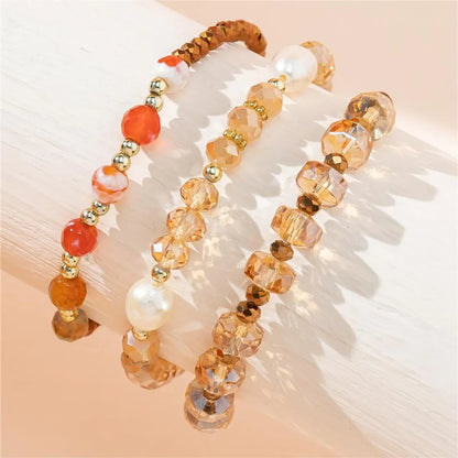 Casual Simple Style Irregular Glass Rope Beaded Women'S Bracelets