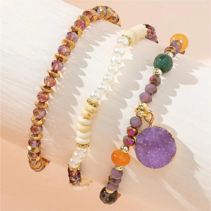 Casual Simple Style Irregular Glass Rope Beaded Women'S Bracelets