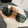 Casual Simple Style Jaguar Pc Special-Shaped Mirror Frameless Women'S Sunglasses