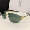 Casual Simple Style Jaguar Pc Special-Shaped Mirror Frameless Women'S Sunglasses