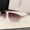 Casual Simple Style Jaguar Pc Special-Shaped Mirror Frameless Women'S Sunglasses