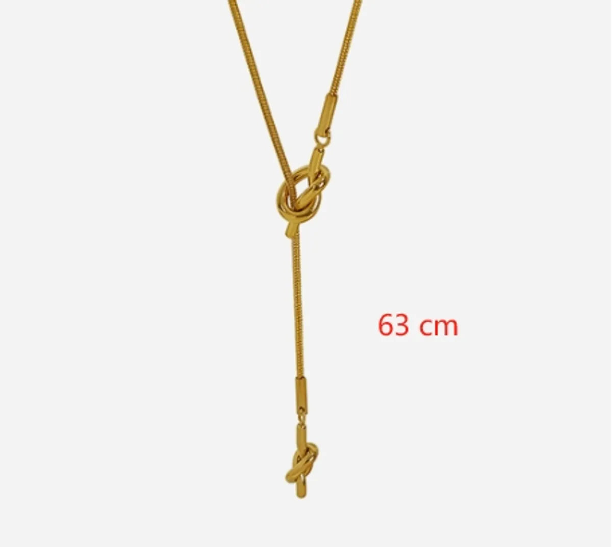 Casual Simple Style Knot Titanium Steel Plating Metal Button Sweater Chain