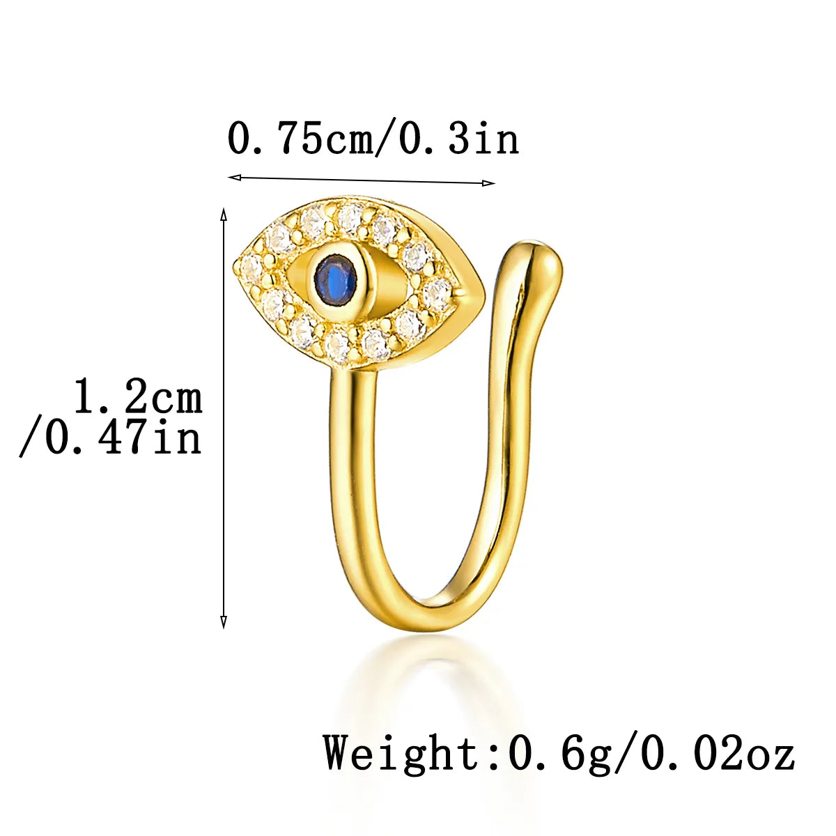 1 Piece Nose Rings & Studs Casual Simple Style Leaf Flower Fish Tail Sterling Silver Inlay Zircon White Gold Plated Gold Plated