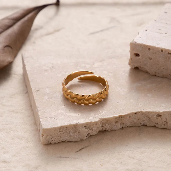 Wholesale Jewelry Casual Simple Style Leaf Heart Shape Snake 304 Stainless Steel Plating Hollow Out Open Ring