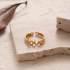 Wholesale Jewelry Casual Simple Style Leaf Heart Shape Snake 304 Stainless Steel Plating Hollow Out Open Ring