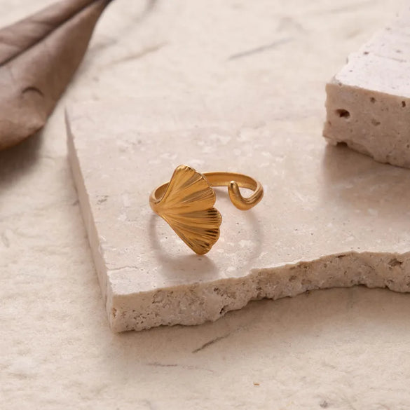 Wholesale Jewelry Casual Simple Style Leaf Heart Shape Snake 304 Stainless Steel Plating Hollow Out Open Ring