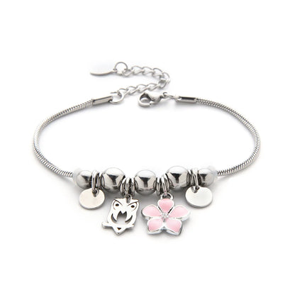 Casual Simple Style Leaf Owl Flower Alloy Wholesale Bracelets