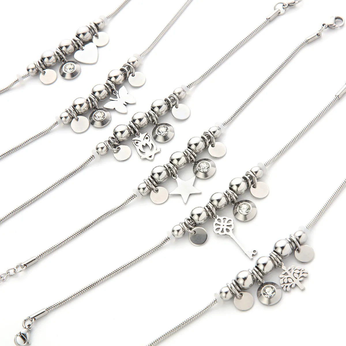 Casual Simple Style Leaf Owl Flower Alloy Wholesale Bracelets