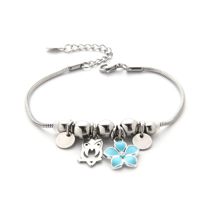 Casual Simple Style Leaf Owl Flower Alloy Wholesale Bracelets