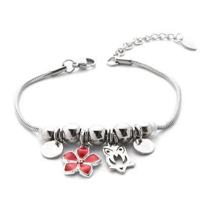 Casual Simple Style Leaf Owl Flower Alloy Wholesale Bracelets