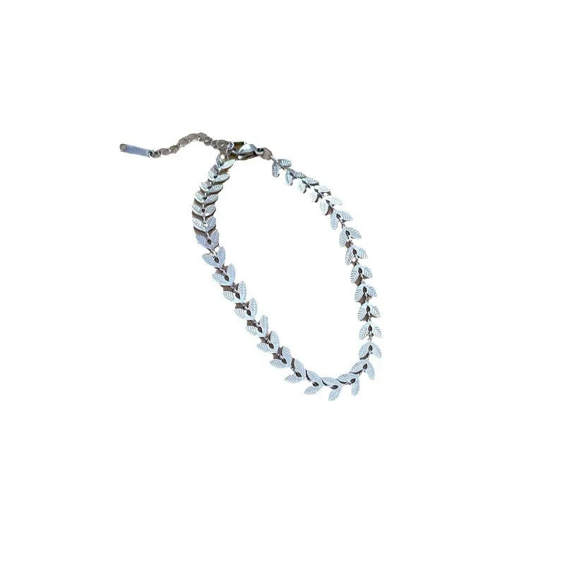 Casual Simple Style Leaves Titanium Steel Bracelets In Bulk