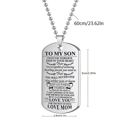 Casual Simple Style Letter 304 Stainless Steel Iron Carving Silver Plated Men'S Pendant Necklace