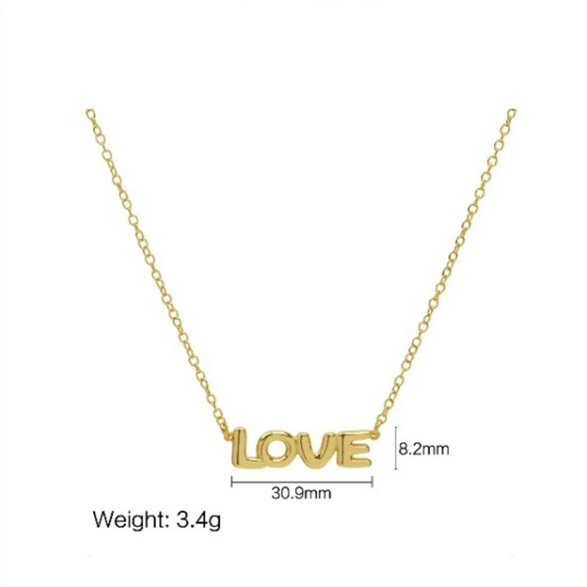 Casual Simple Style Letter Brass Pendant Necklace 1 Piece