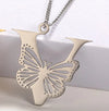 Casual Simple Style Letter Butterfly Stainless Steel Plating Hollow Out 18k Gold Plated Pendant Necklace