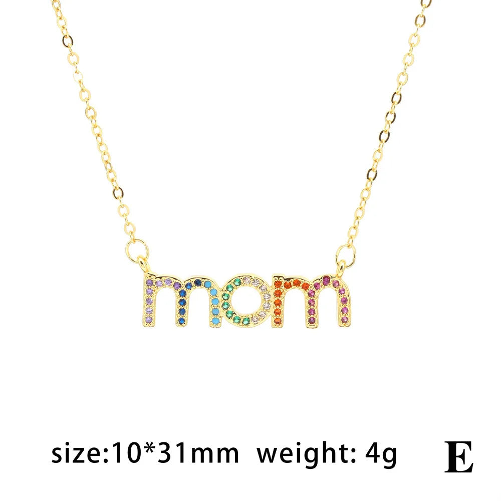 Casual Simple Style Letter Copper Inlaid Zircon Pendant Necklace 1 Piece