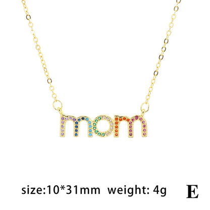 Casual Simple Style Letter Copper Inlaid Zircon Pendant Necklace 1 Piece