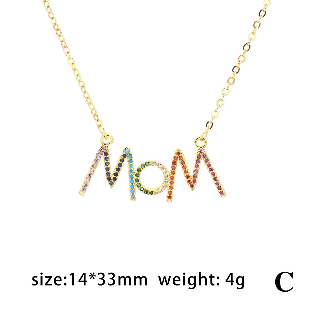 Casual Simple Style Letter Copper Inlaid Zircon Pendant Necklace 1 Piece