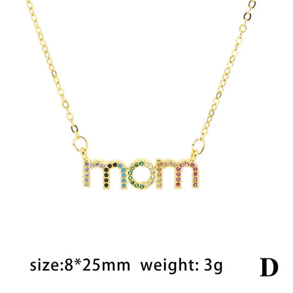 Casual Simple Style Letter Copper Inlaid Zircon Pendant Necklace 1 Piece