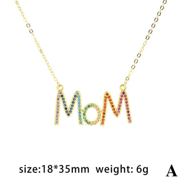 Casual Simple Style Letter Copper Inlaid Zircon Pendant Necklace 1 Piece