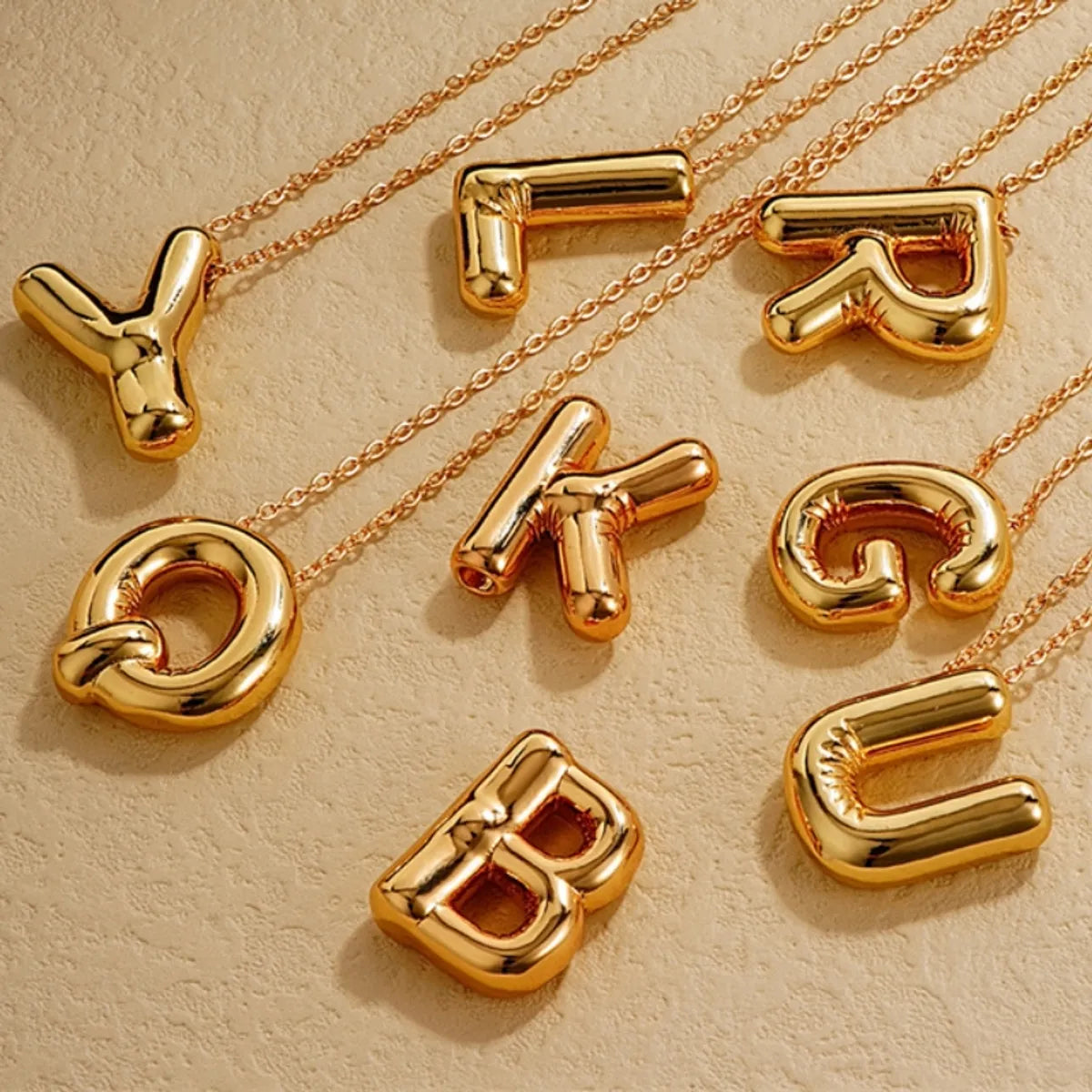 Casual Simple Style Letter Copper Pendant Necklace In Bulk