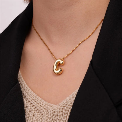 Casual Simple Style Letter Copper Pendant Necklace In Bulk