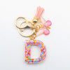 Casual Simple Style Letter Flower Butterfly Plastic Resin Sequins Epoxy Bag Pendant Keychain