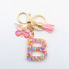 Casual Simple Style Letter Flower Butterfly Plastic Resin Sequins Epoxy Bag Pendant Keychain