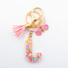 Casual Simple Style Letter Flower Butterfly Plastic Resin Sequins Epoxy Bag Pendant Keychain