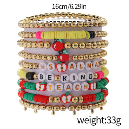 Casual Simple Style Letter Heart Shape CCB Soft Clay Wholesale Bracelets