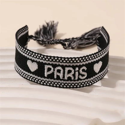 Casual Simple Style Letter Heart Shape Polyester Wholesale Drawstring Bracelets