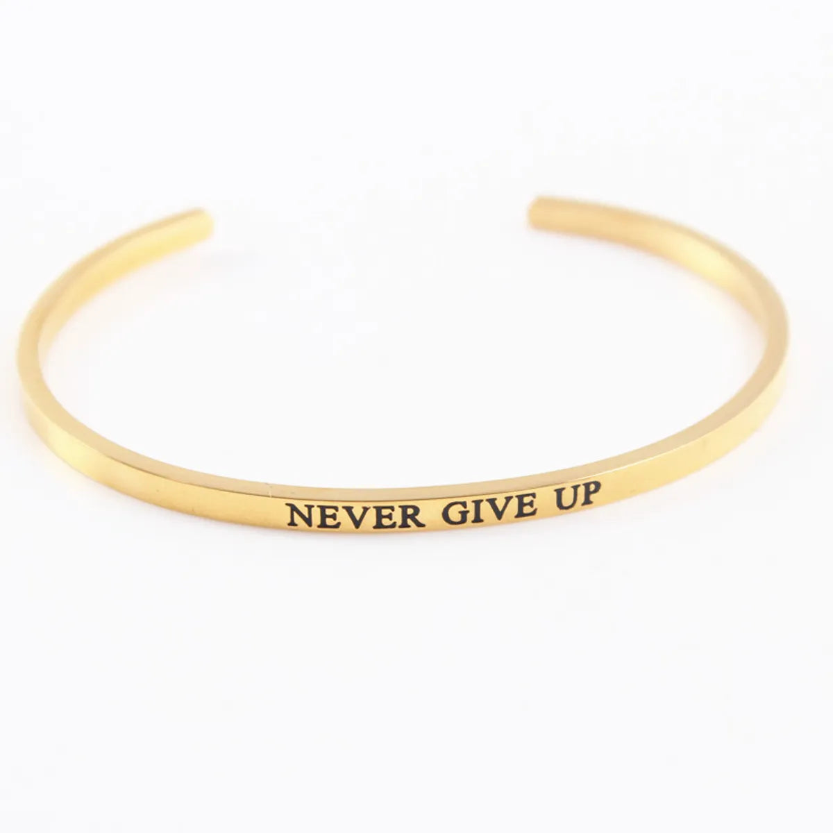 Casual Simple Style Letter Stainless Steel Cuff Bracelets