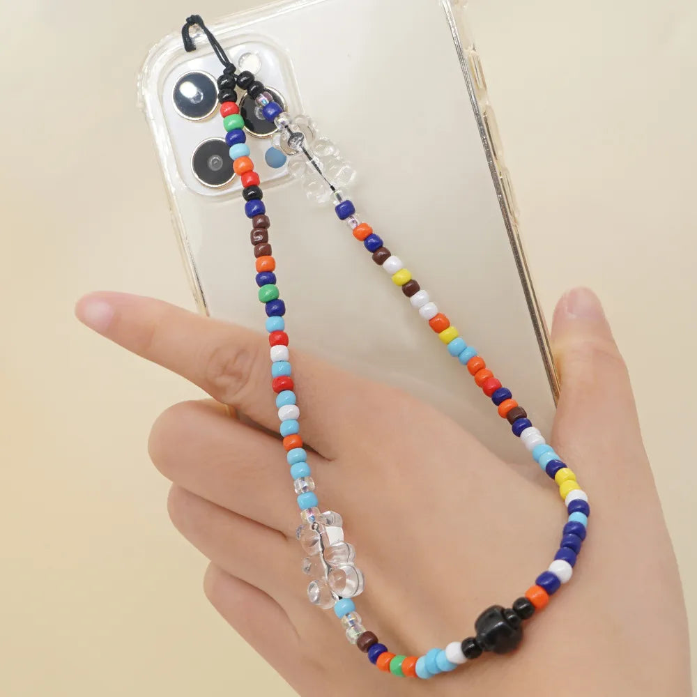 Casual Simple Style Letter Star Heart Shape Arylic Beaded Mobile Phone Chain