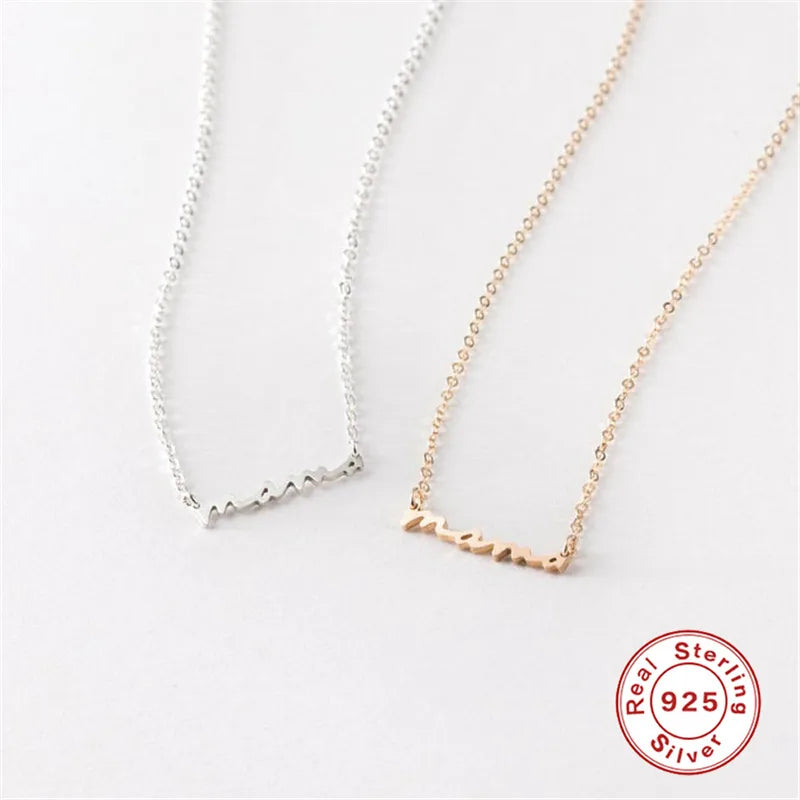 Casual Simple Style Letter Sterling Silver Patchwork Pendant Necklace