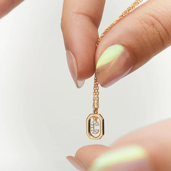Casual Simple Style Letter Sterling Silver Plating Inlay Zircon Pendant Necklace