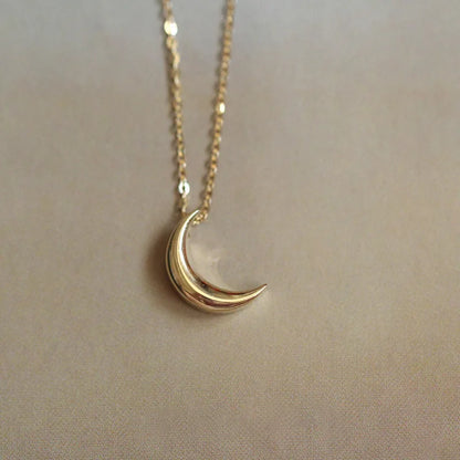 Casual Simple Style Moon Sterling Silver Plating Gold Plated Pendant Necklace