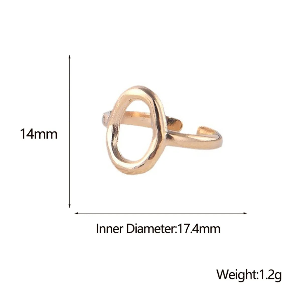 Casual Simple Style Oval Stainless Steel Plating 18k Gold Plated Open Rings