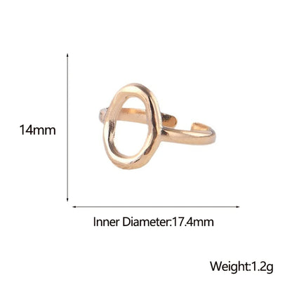 Casual Simple Style Oval Stainless Steel Plating 18k Gold Plated Open Rings