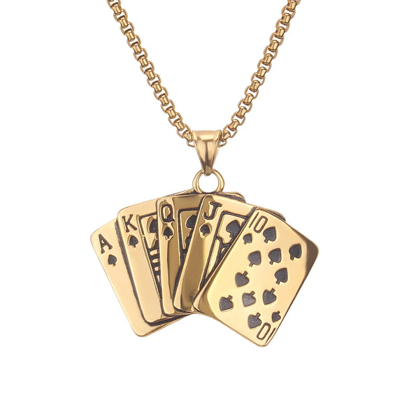 Casual Simple Style Poker 304 Stainless Steel Plating Women'S