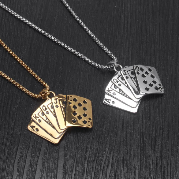 Casual Simple Style Poker 304 Stainless Steel Plating Women'S
