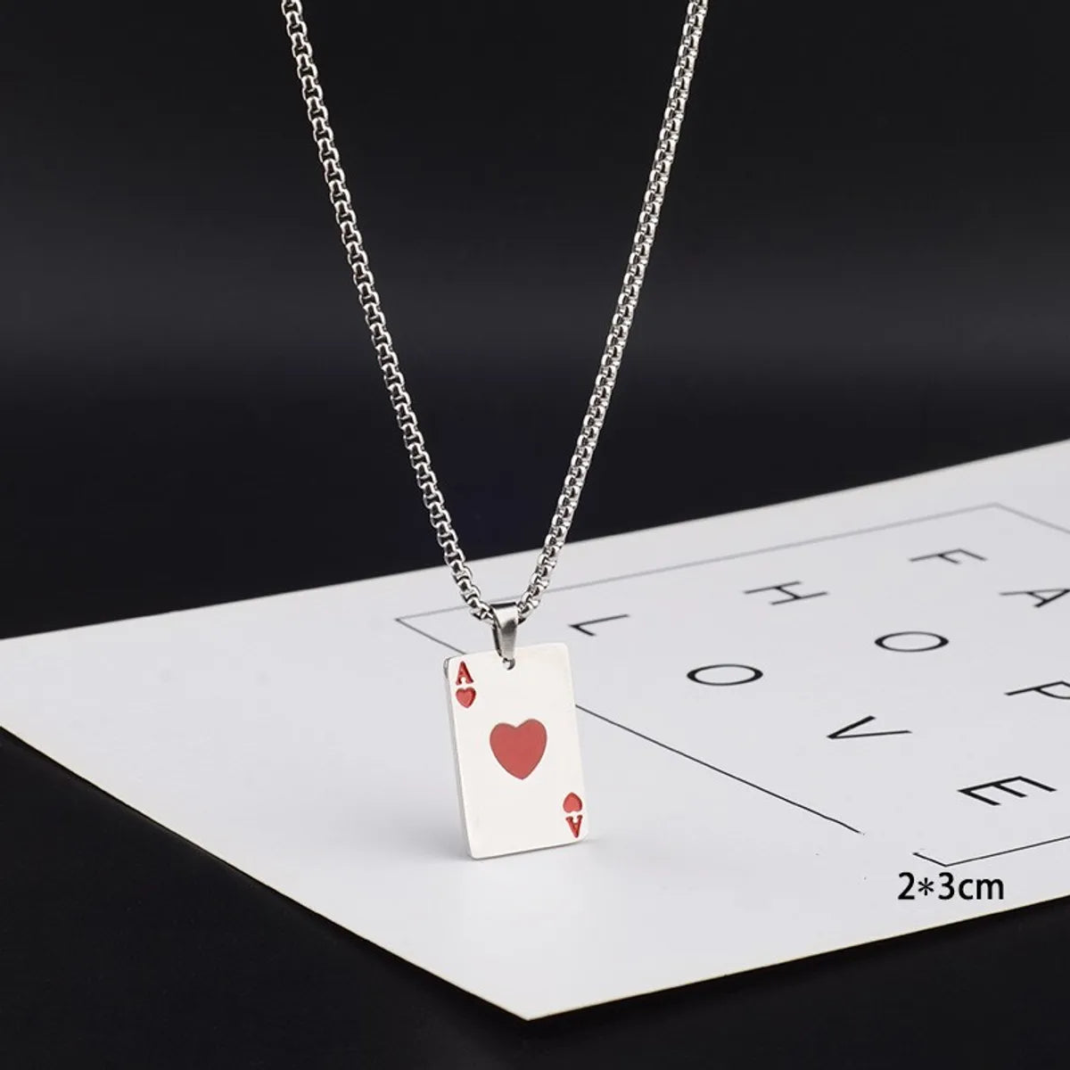 Casual Simple Style Poker Titanium Steel Polishing Enamel Unisex Pendant Necklace